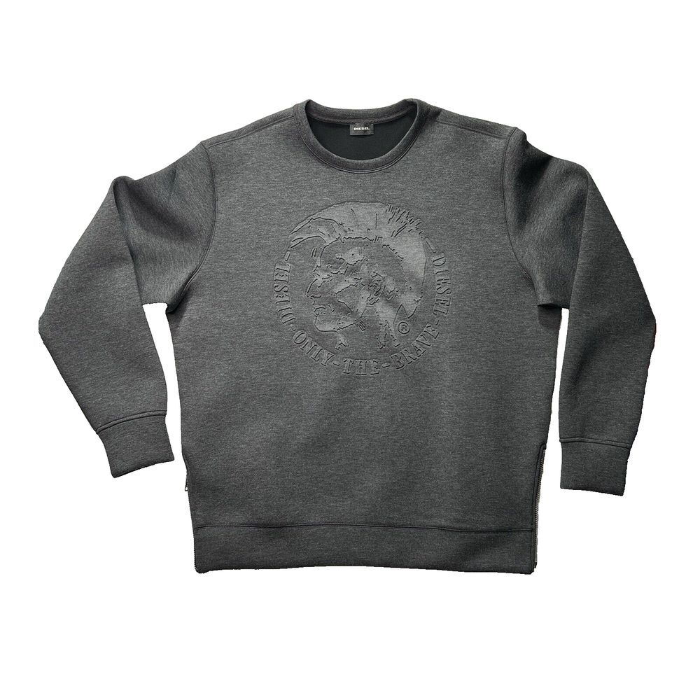 Diesel Mohawk Men Crew Neck Sweatshirt Gray Size‎ XXL 2XL Punk Modern Streetwear